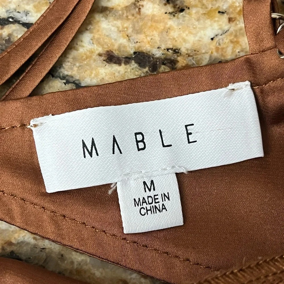 Mable Satin Bandana Triangle Crop Top Brown Y2k Retro Boho Corset M Womens - Picture 10 of 12